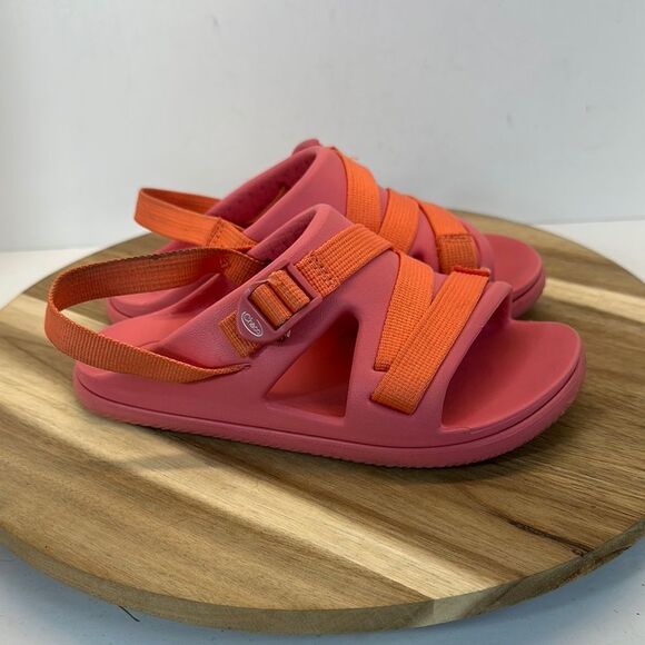 CHACO Chillos Sport Slip On Slingback Sandals Pink Coral Kids 2 - Picture 1 of 12
